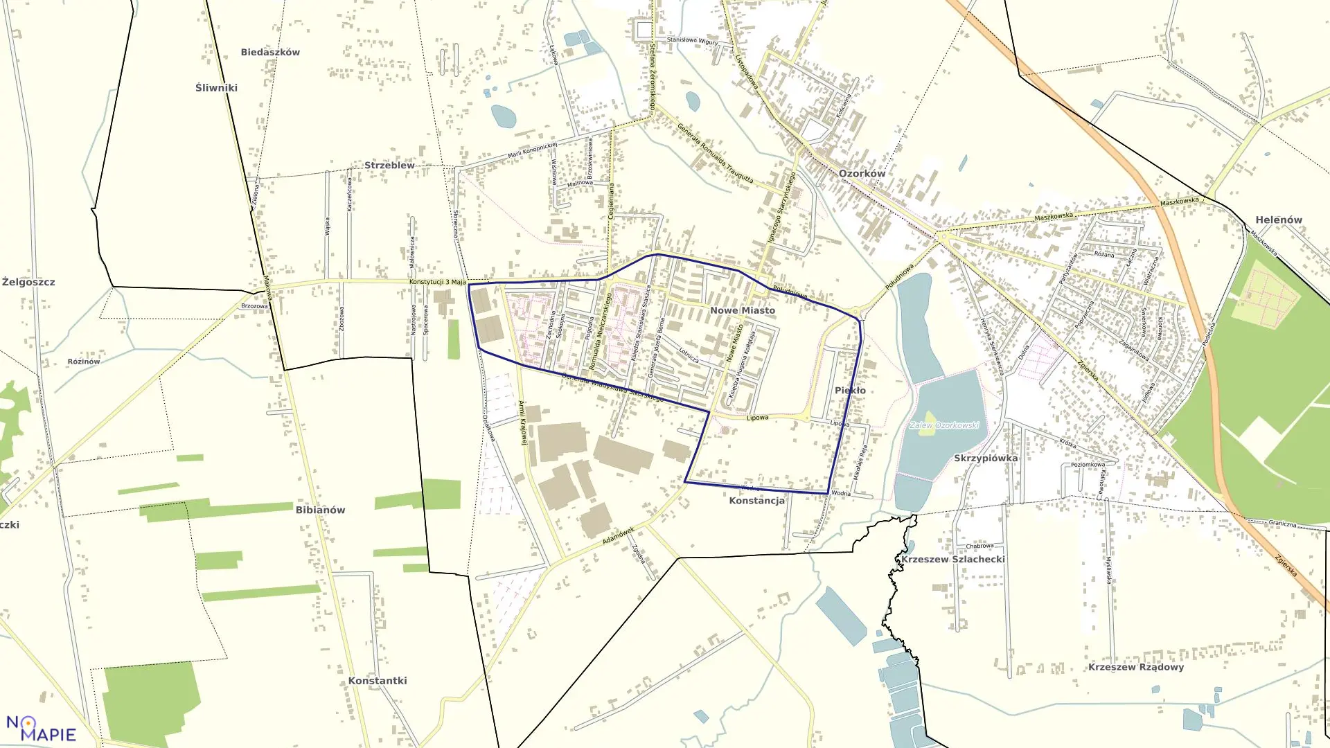 Mapa obrębu OZORKÓW 8 w mieście Ozorków